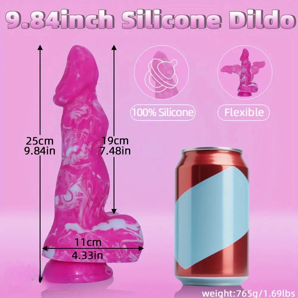 Pink and white marbled knot dildo, photo 4