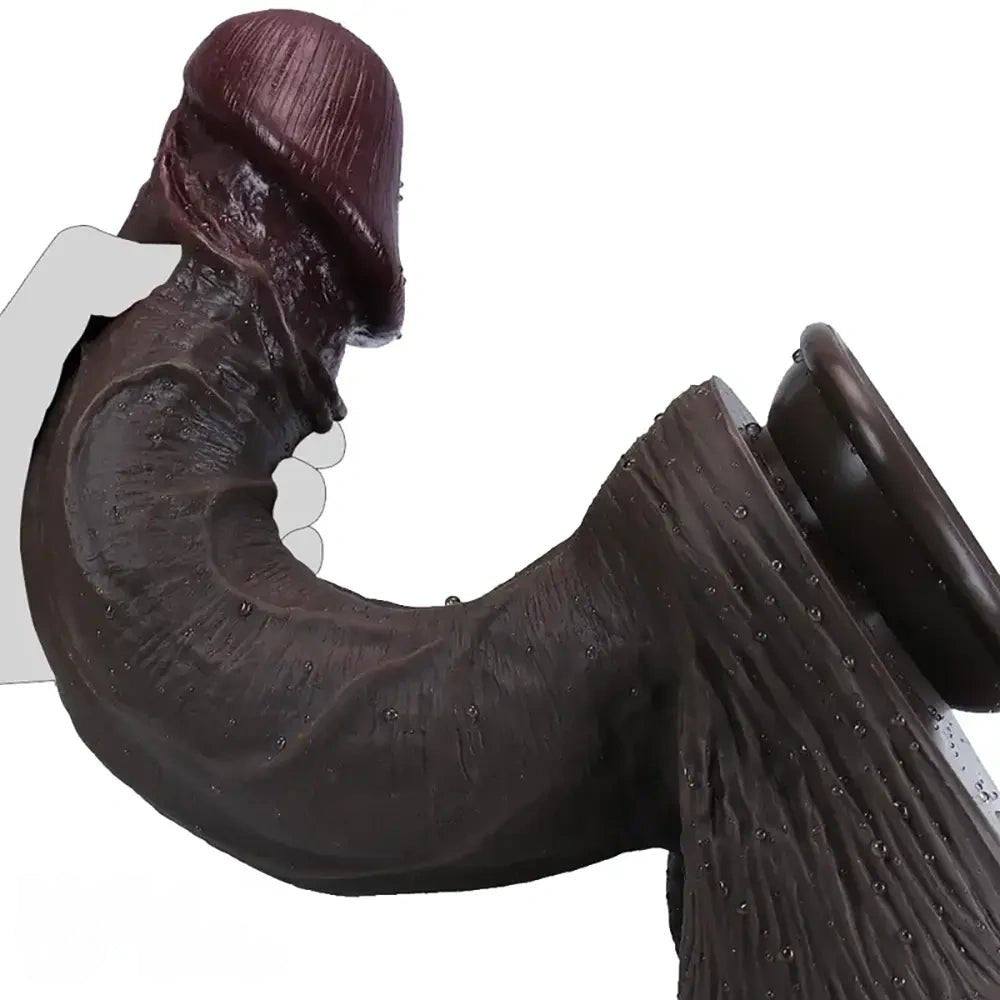 Ebony tone large realistic silicone dildo, photo 13