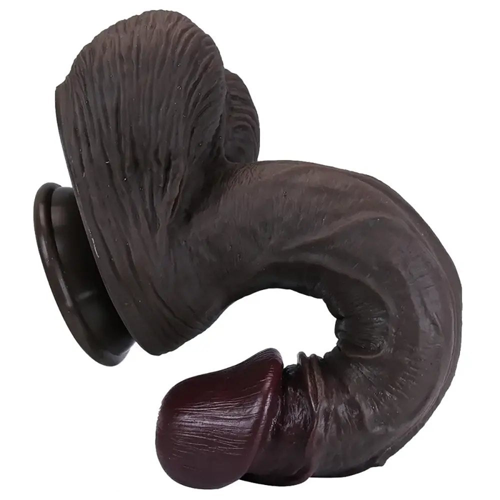 Ebony tone large realistic silicone dildo, photo 15