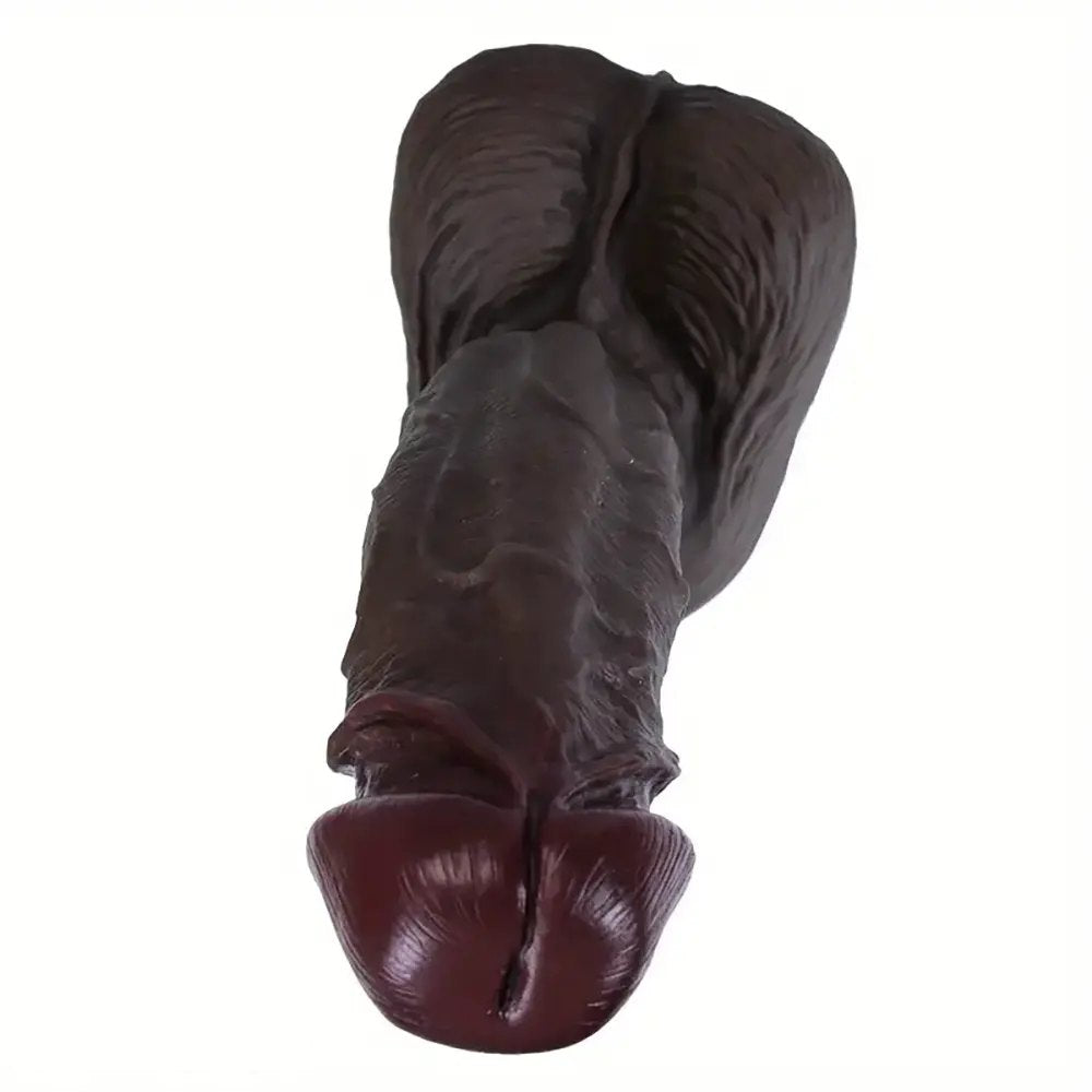 Ebony tone large realistic silicone dildo, photo 4