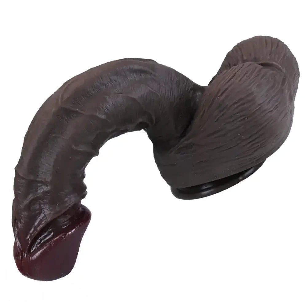 Ebony tone large realistic silicone dildo, photo 7