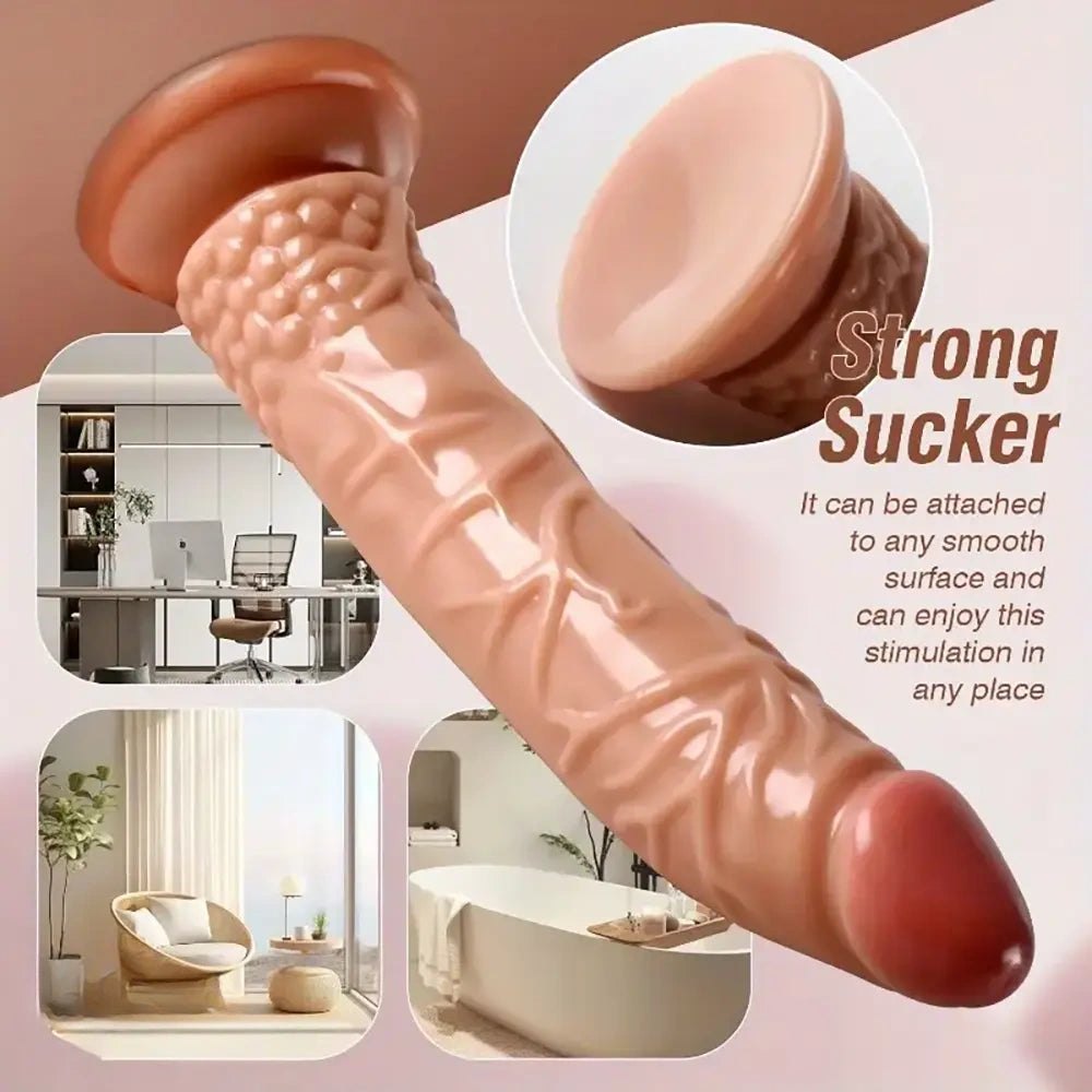 Flesh realistic pvc dildo with suction cup base, photo 2