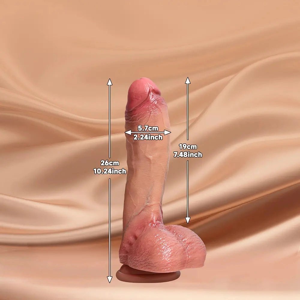 Flesh tone large silicone dildo with suction cup base, photo 13