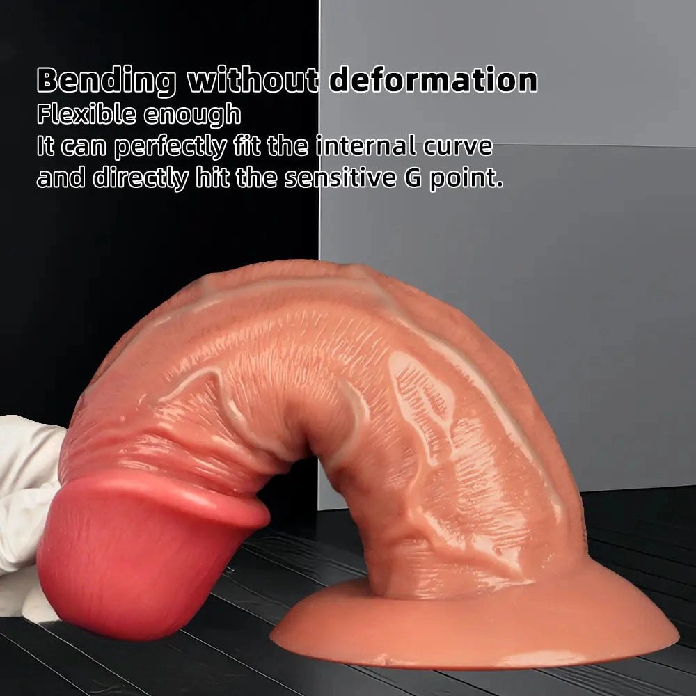 Flesh tone silicone realistic dildo, photo 4