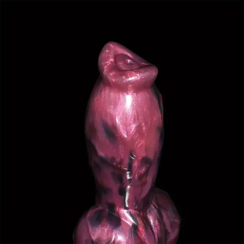Pink and black marbled knotted animal dildo, photo 4