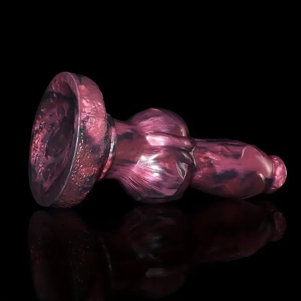 Pink and black marbled knotted animal dildo, photo 5