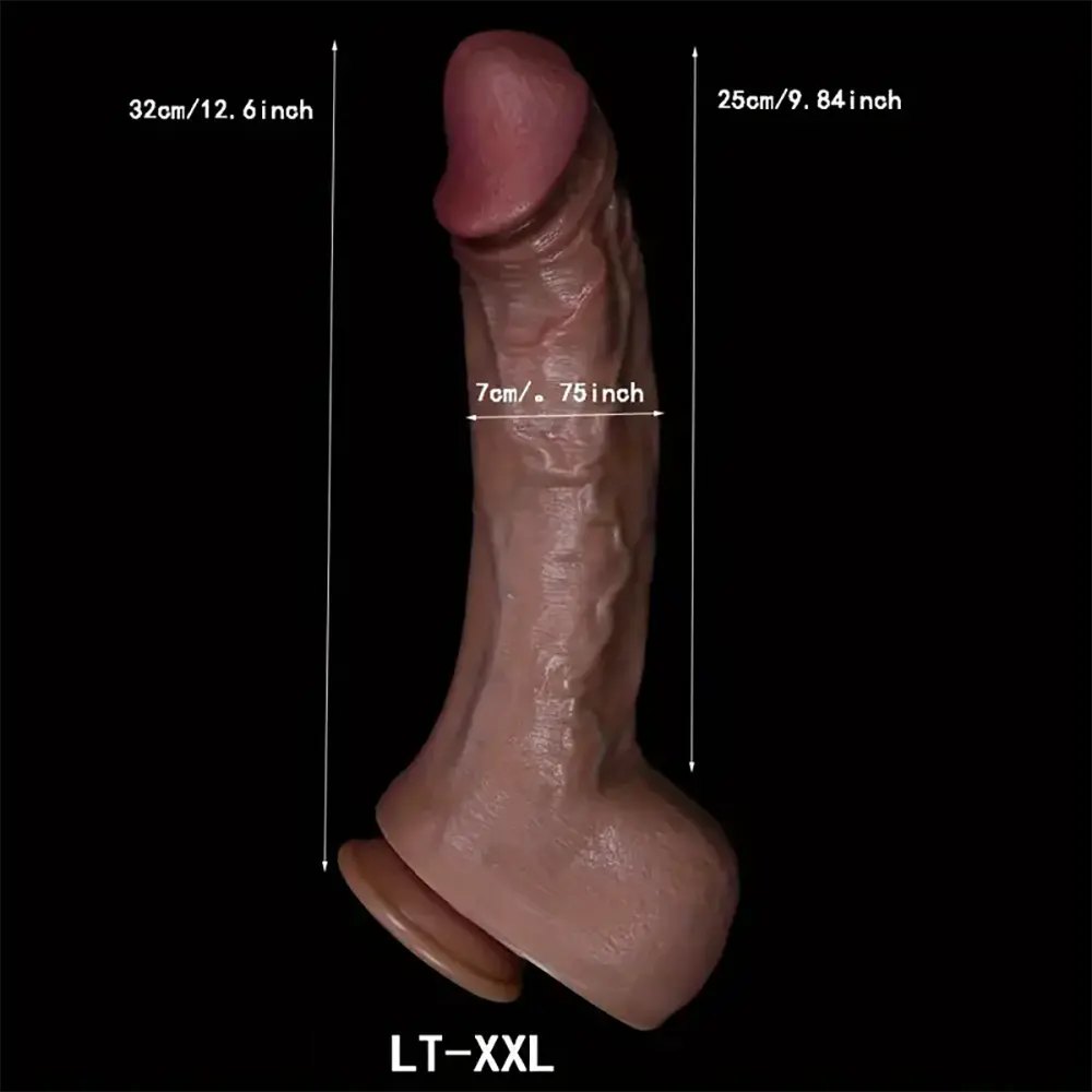 Flesh large thick silicone dildo, photo 5