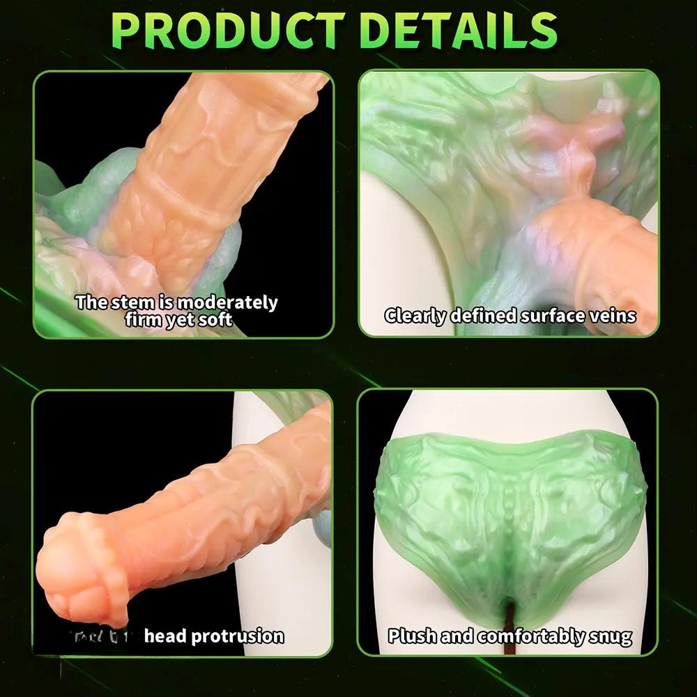 Large silicone dildo with ruffled flared base, photo 10