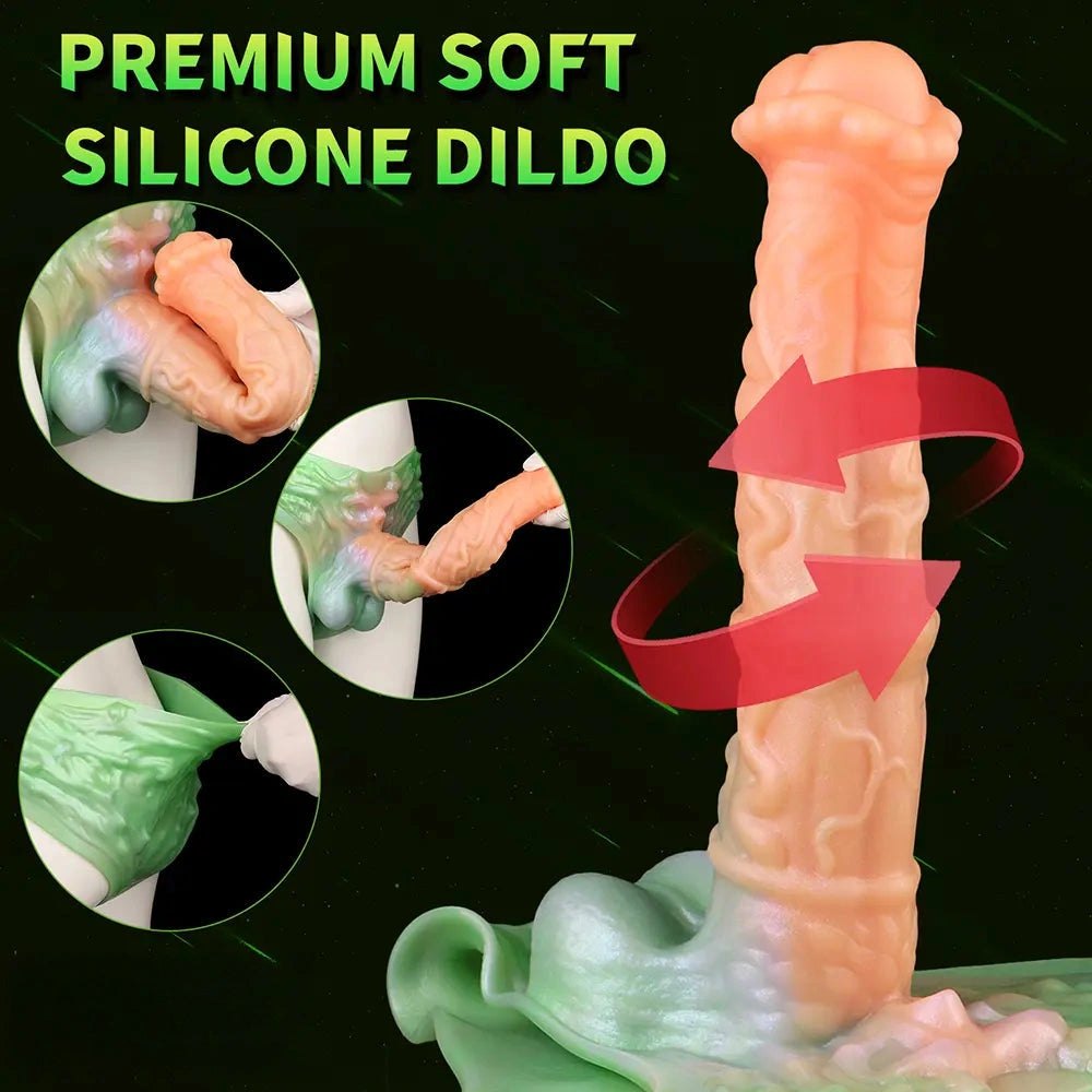 Large silicone dildo with ruffled flared base, photo 11