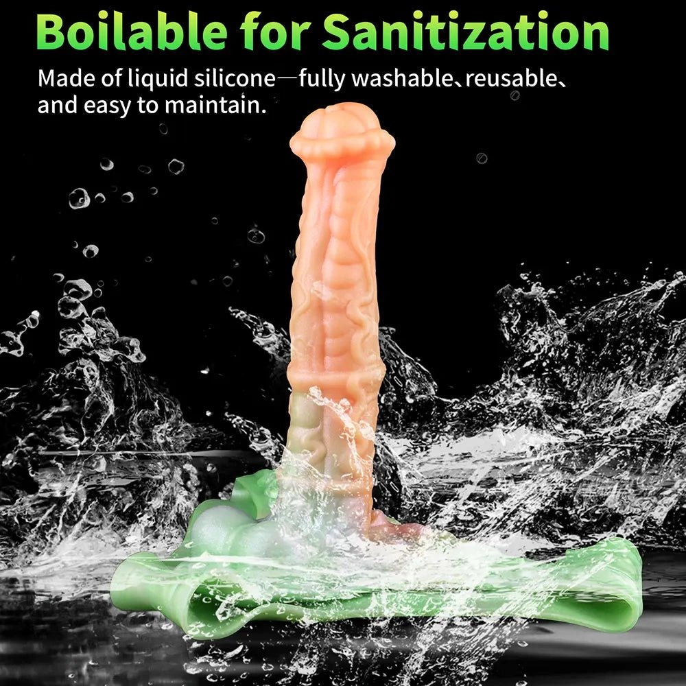 Large silicone dildo with ruffled flared base, photo 12