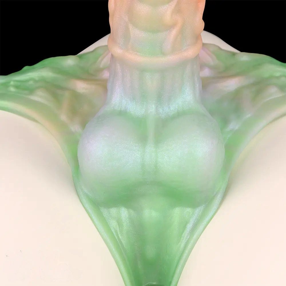 Large silicone dildo with ruffled flared base, photo 14