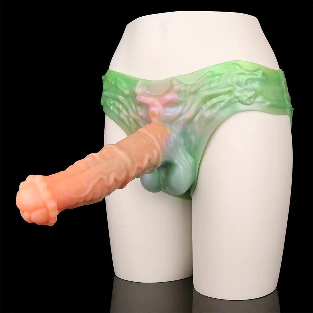 Large silicone dildo with ruffled flared base, photo 5