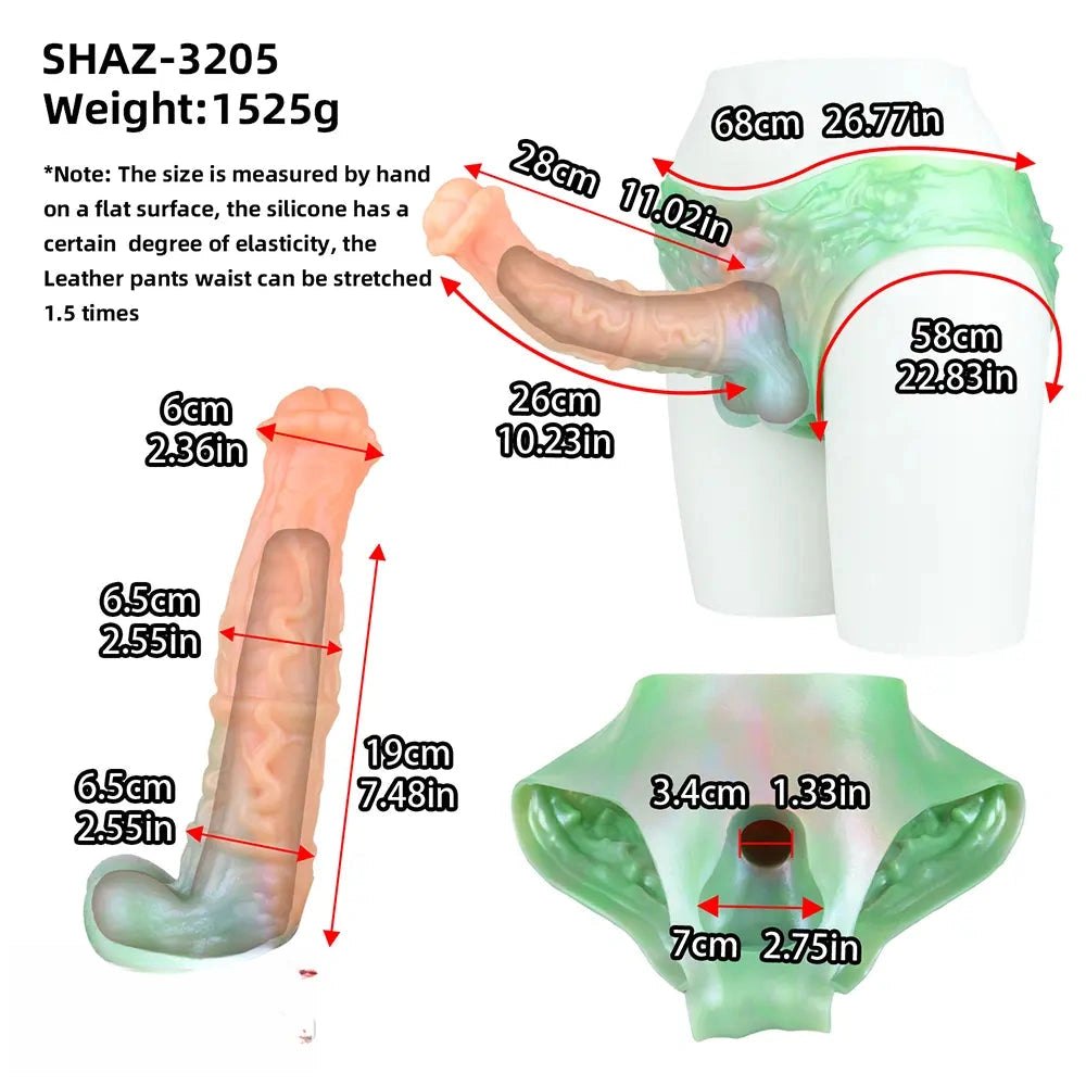 Large silicone dildo with ruffled flared base, photo 7