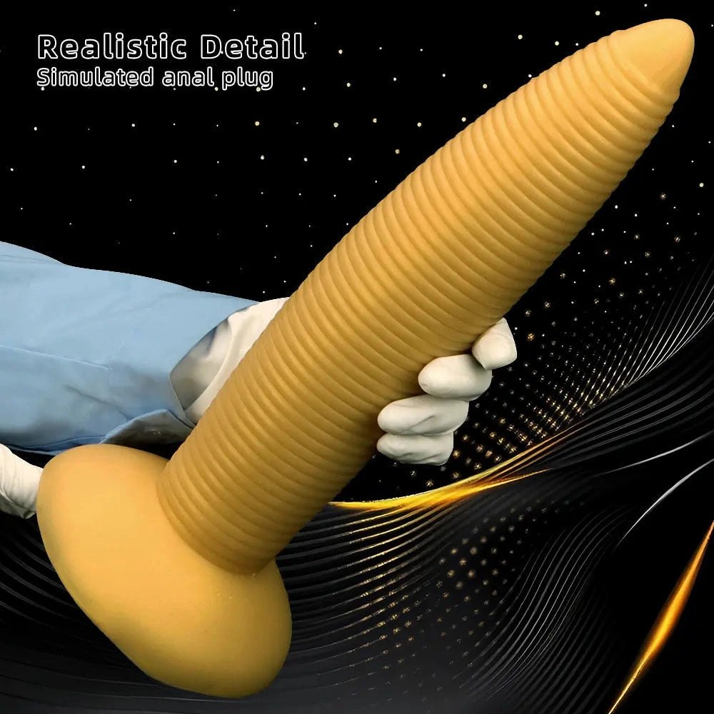 Threaded silicone anal plug with suction cup base, photo 10