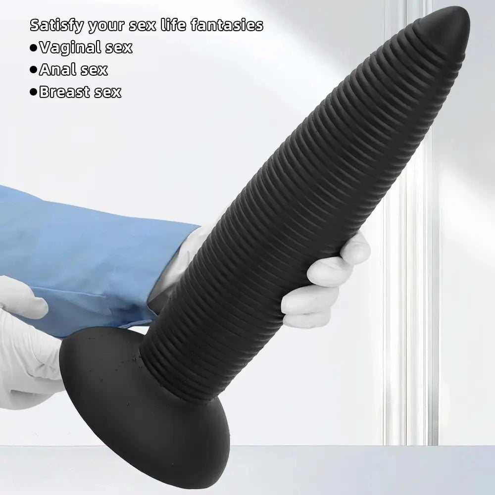 Threaded silicone anal plug with suction cup base, photo 6