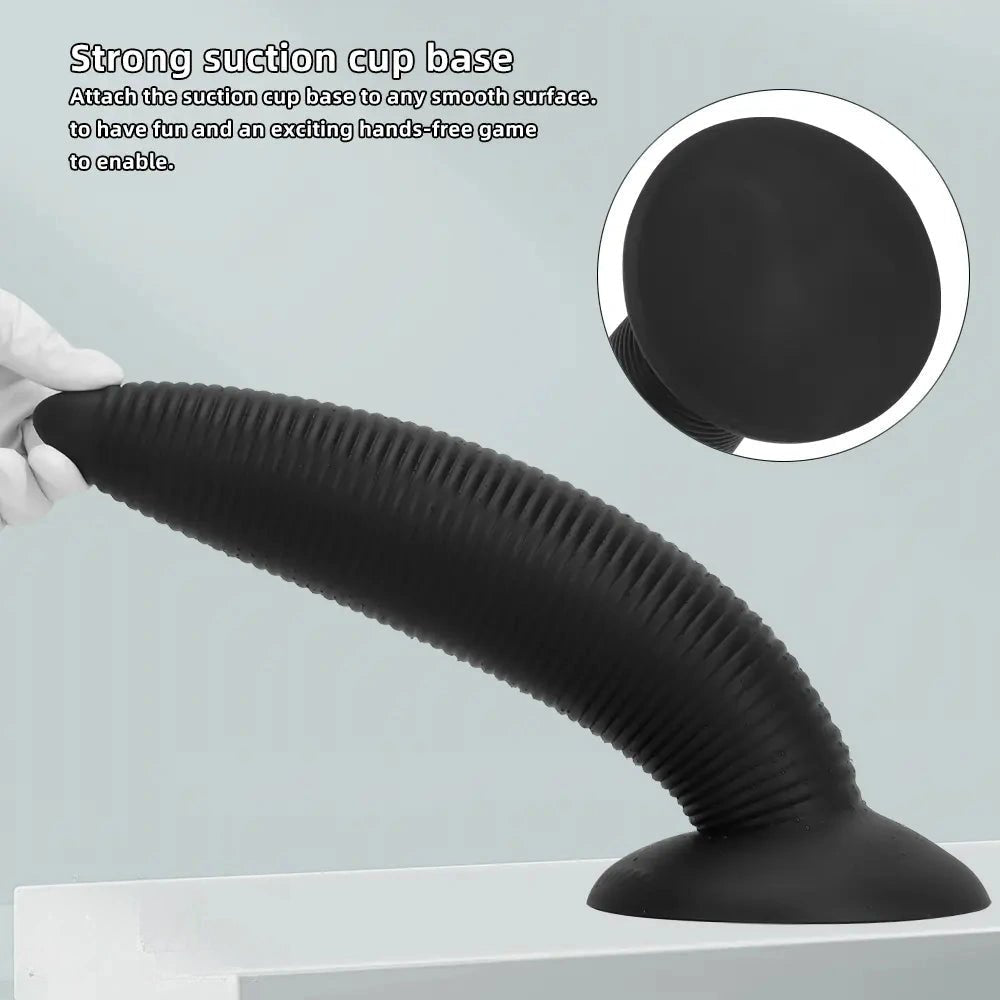 Threaded silicone anal plug with suction cup base, photo 9