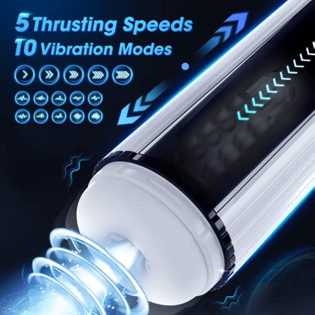 Black LCD display male masturbator, photo 3