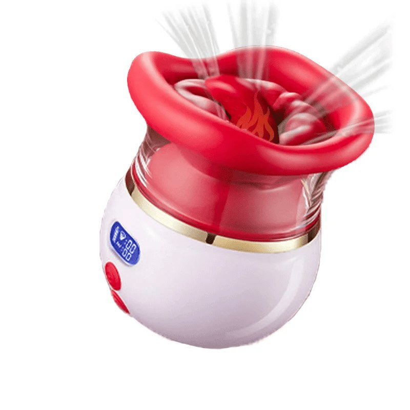 Red LCD lip and tongue suction vibrator, photo 1