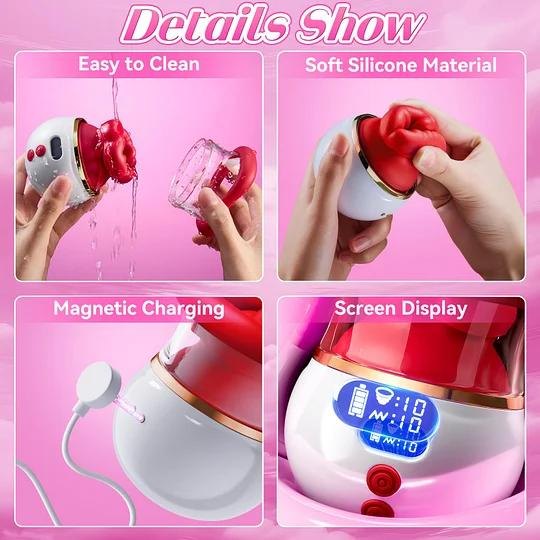 Red LCD lip and tongue suction vibrator, photo 4