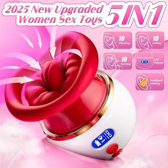 Red LCD lip and tongue suction vibrator, photo 9