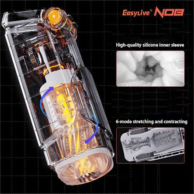 Black LCD rotating telescopic masturbator, photo 2