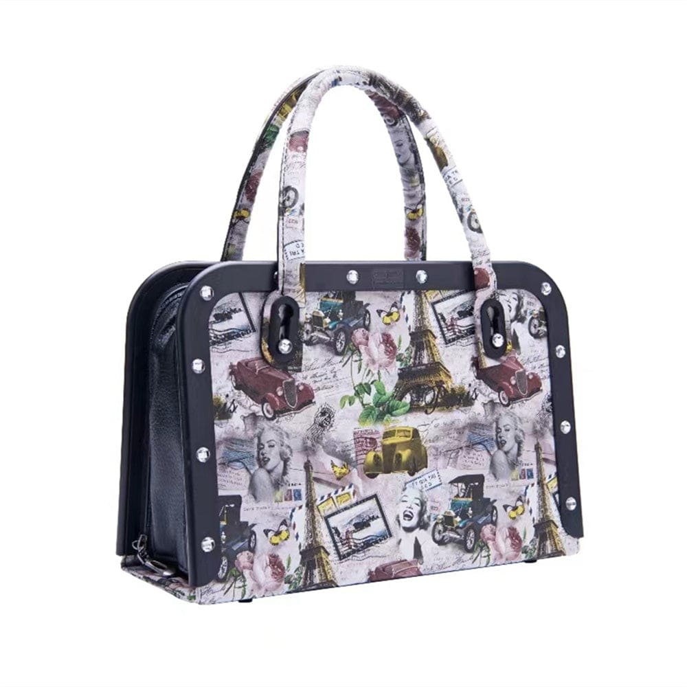 Eiffel Tower patterned briefcase-style thrusting sex machine