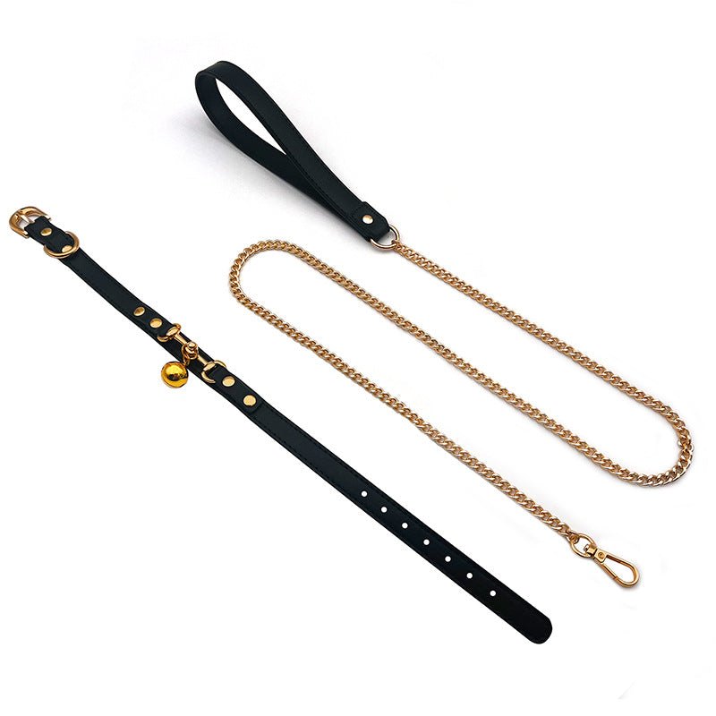 Leather collar with leash accessory, photo 4