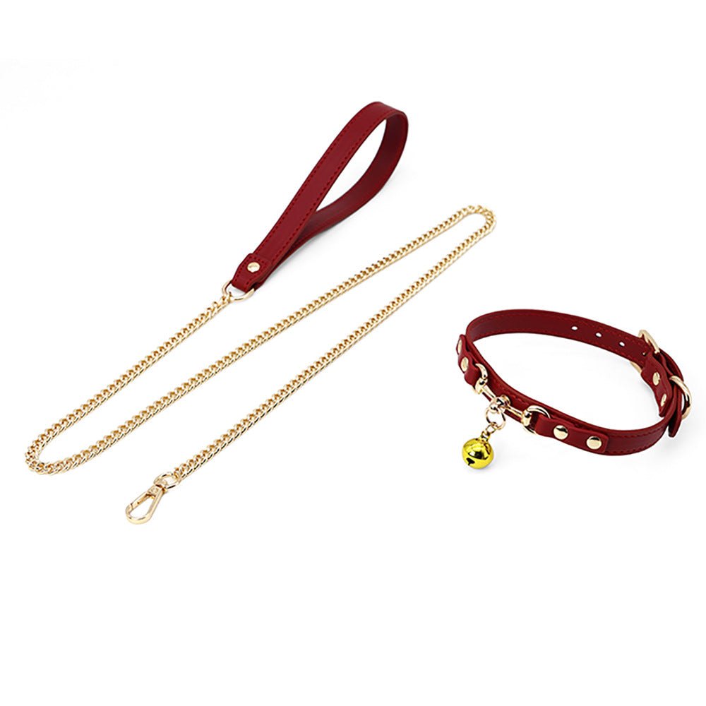 Leather collar with leash accessory, photo 6