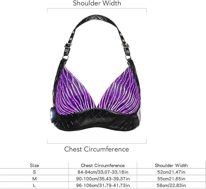 Led color changing glowing bra costume, photo 6