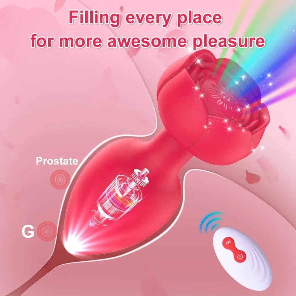Rose-shaped LED anal plug vibrator, photo 3