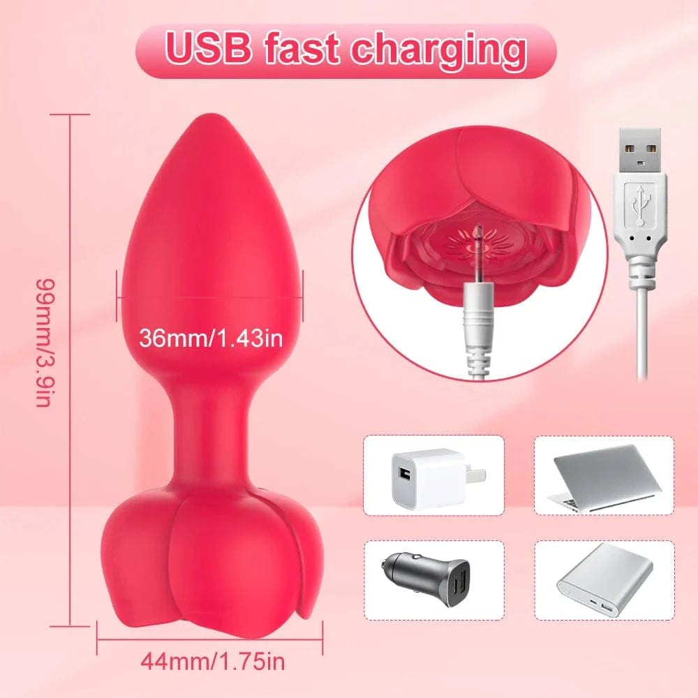 Rose-shaped LED anal plug vibrator, photo 5