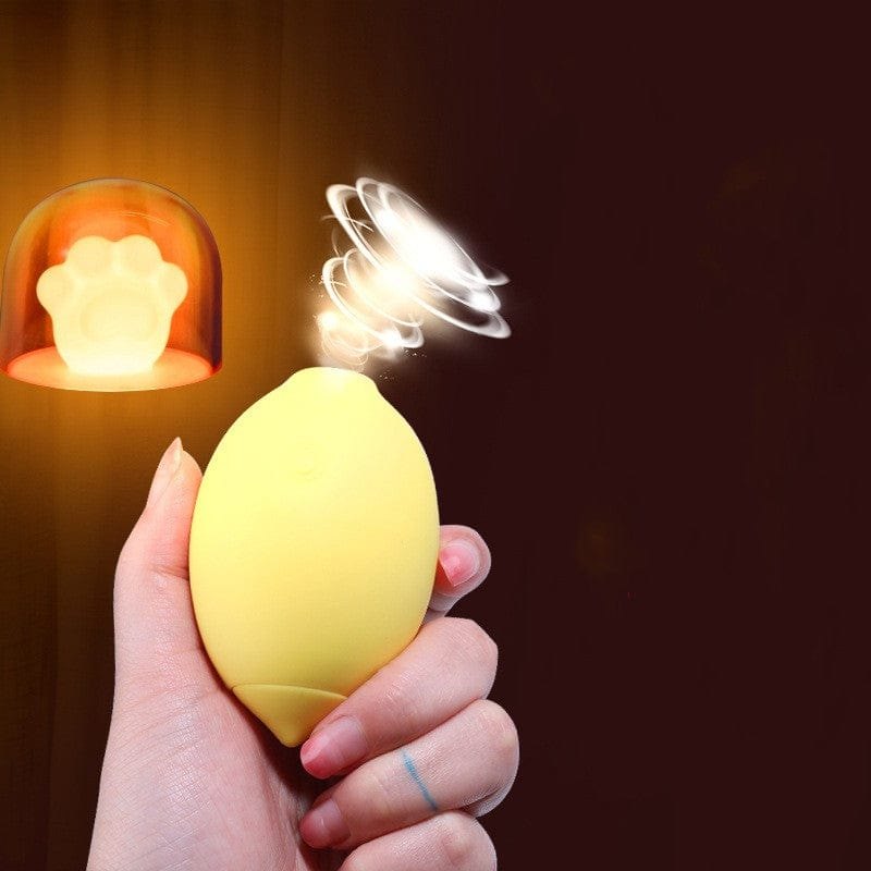 Yellow lemon shaped clitoral suction vibrator, photo 2