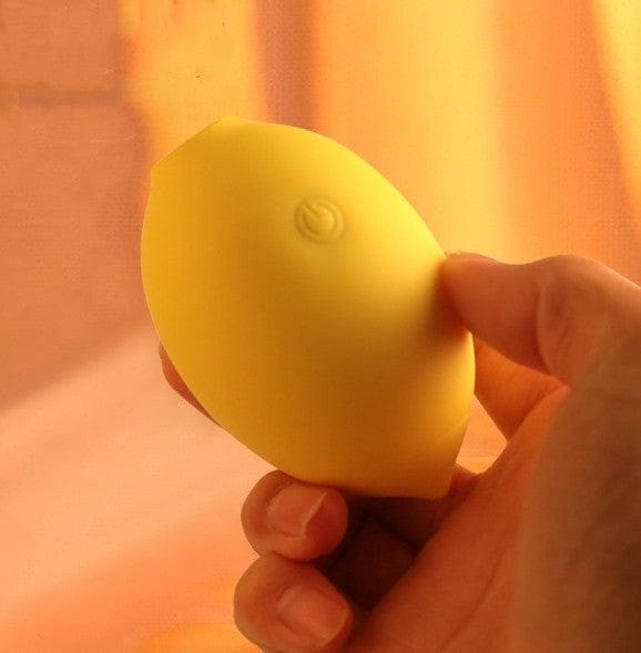 Yellow lemon shaped clitoral suction vibrator, photo 3