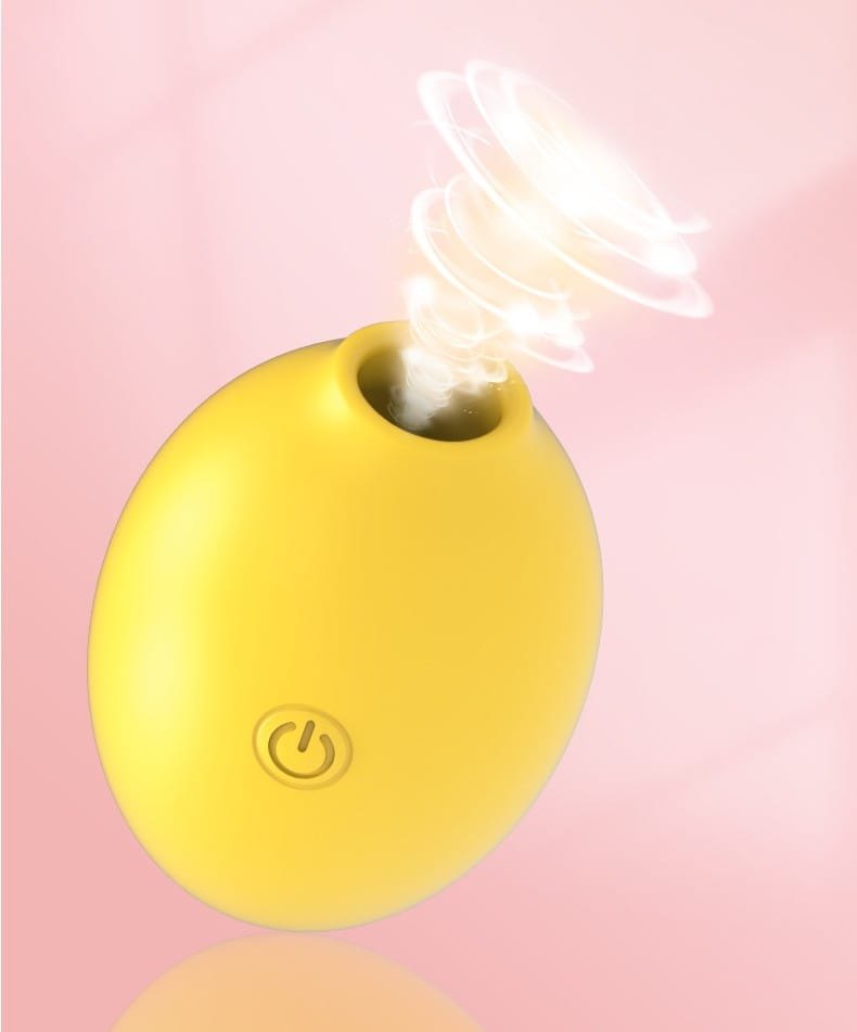 Yellow lemon shaped clitoral suction vibrator, photo 4