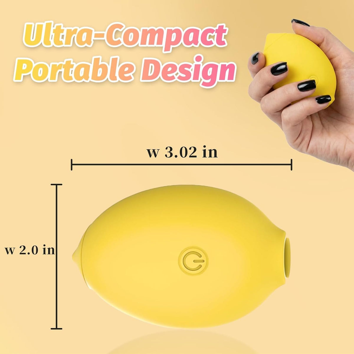 Yellow lemon shaped clitoral suction vibrator, photo 6