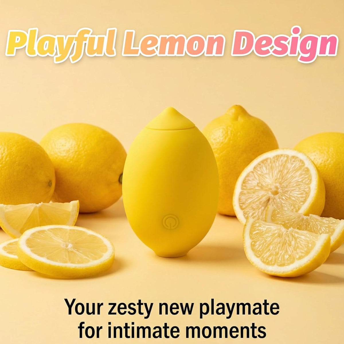 Yellow lemon shaped clitoral suction vibrator, photo 8
