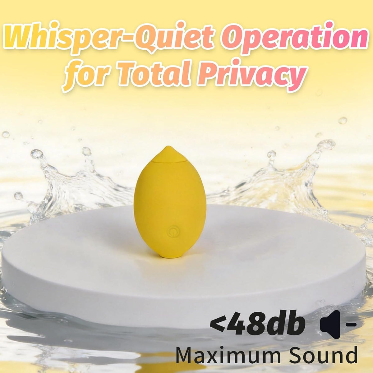 Yellow lemon shaped clitoral suction vibrator, photo 9