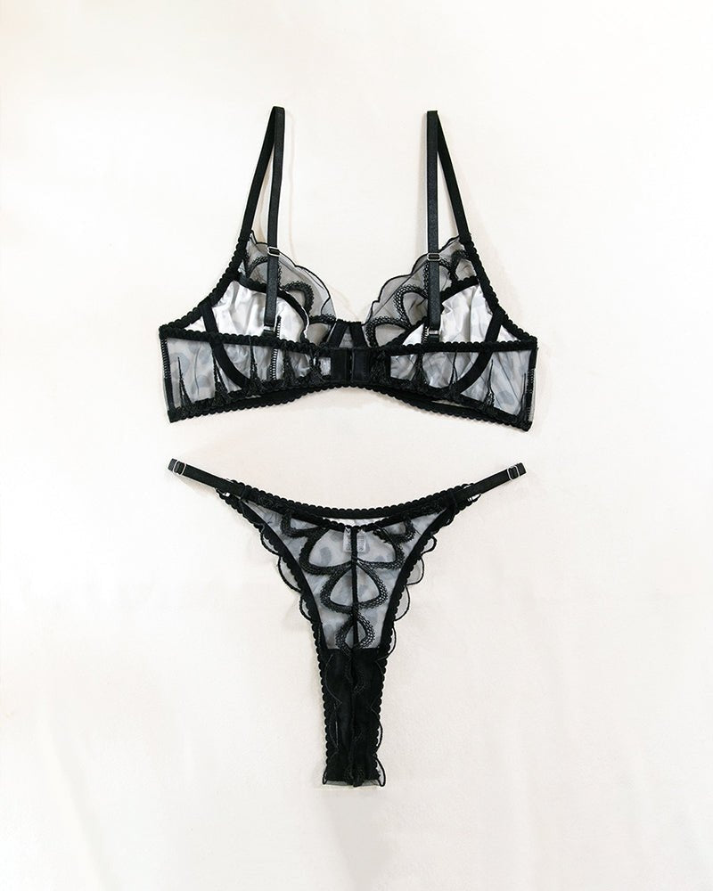 Leopard print lace sheer mesh bra set, photo 10