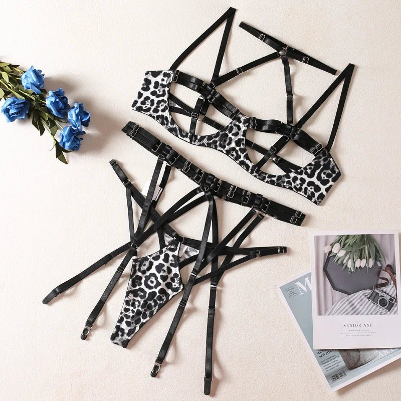 Leopard print strappy harness set, photo 6