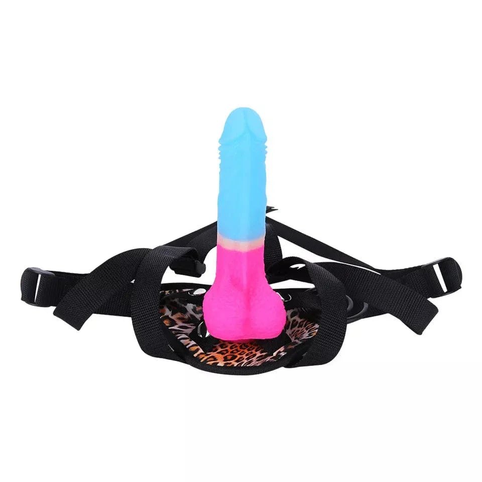 Leopard print strap-on harness dildo, photo 8