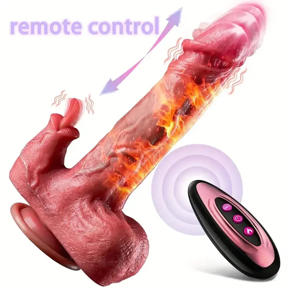 Flesh tone realistic vibrating thrusting dildo, photo 1