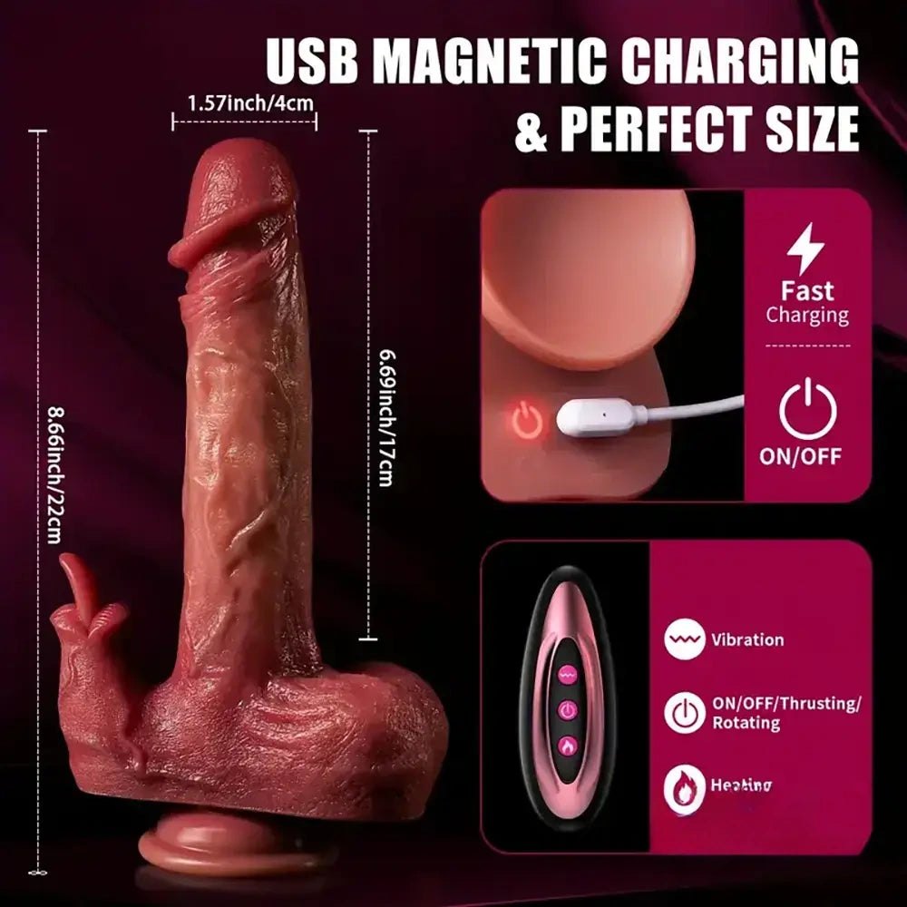 Flesh tone realistic vibrating thrusting dildo, photo 7