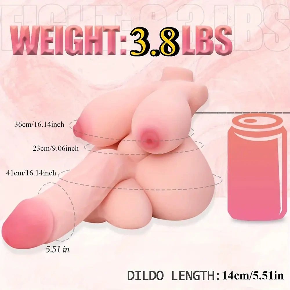 Flesh-tone life-size sex doll torso with attached dildo, photo 3