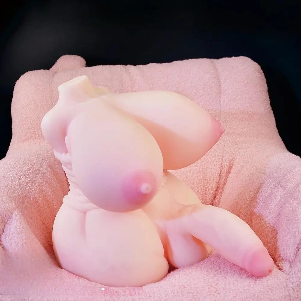 Flesh-tone life-size sex doll torso with attached dildo, photo 4