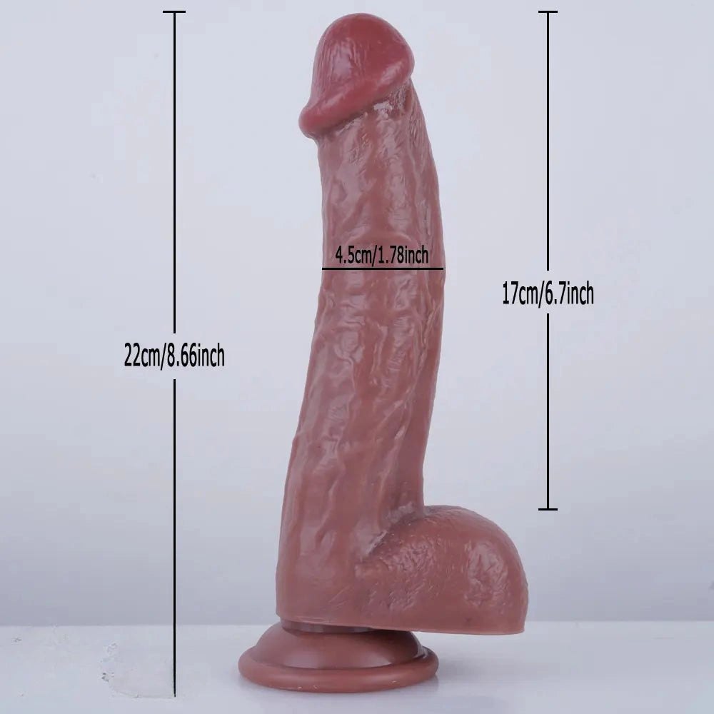 Flesh tone realistic pvc dildo with suction cup base, photo 5