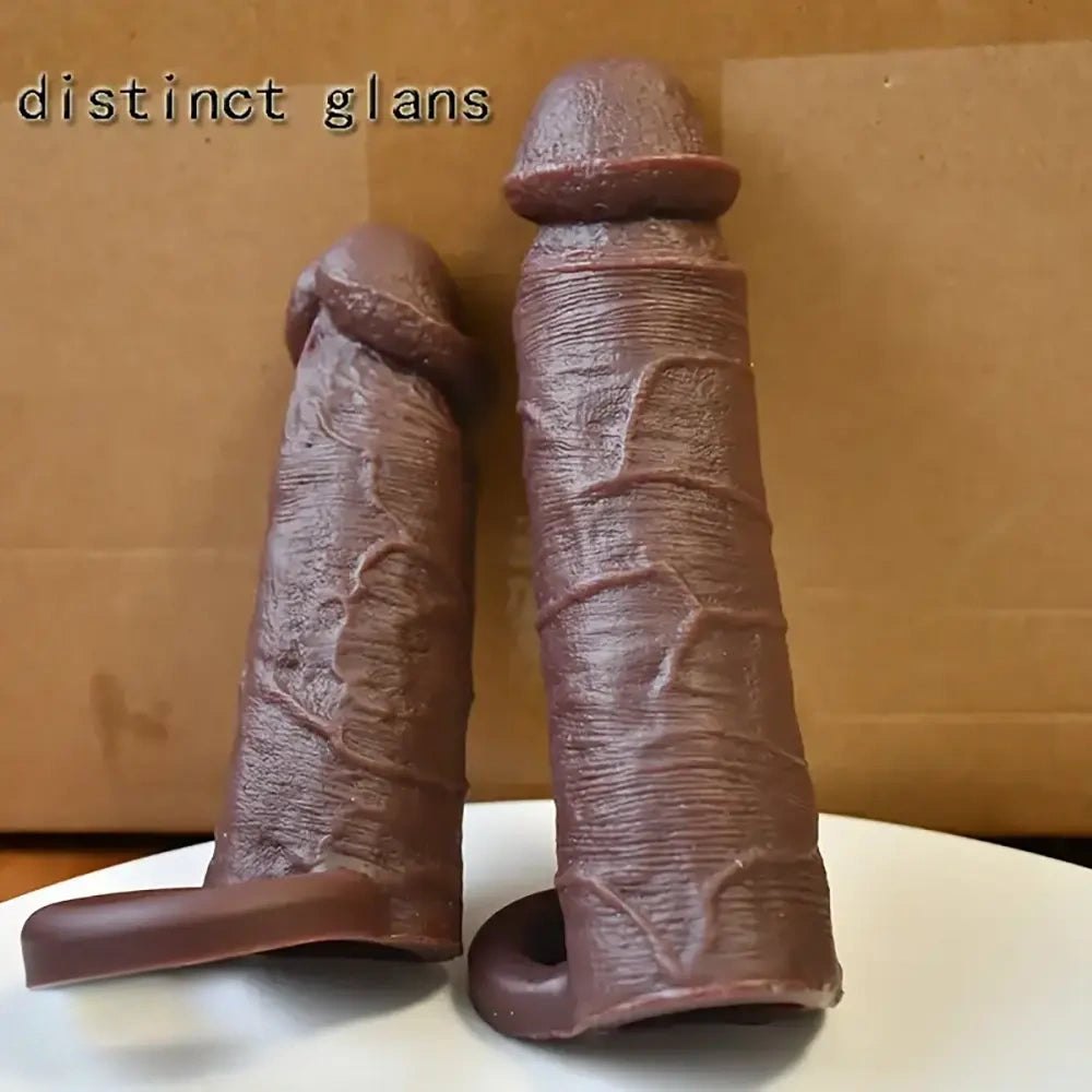 Coffee silicone penis extension sleeve, photo 1