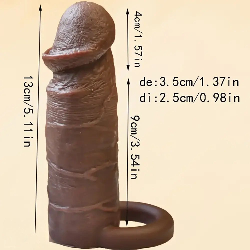 Coffee silicone penis extension sleeve, photo 2