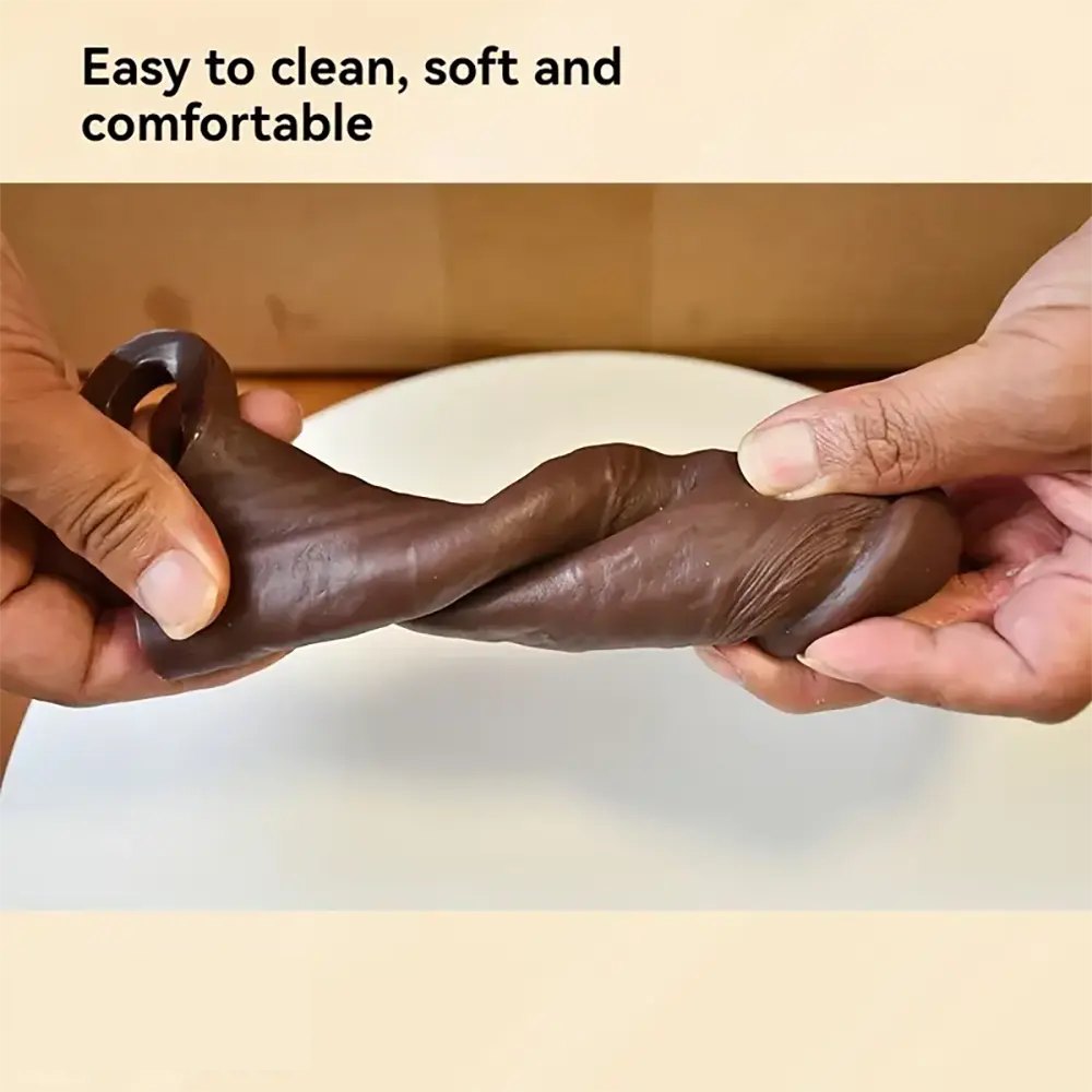 Coffee silicone penis extension sleeve, photo 3
