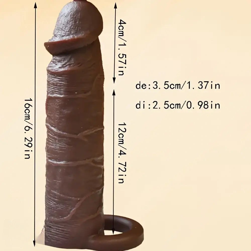 Coffee silicone penis extension sleeve, photo 6