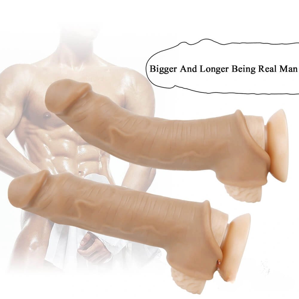 Flesh lifelike penis extension sleeve, photo 10